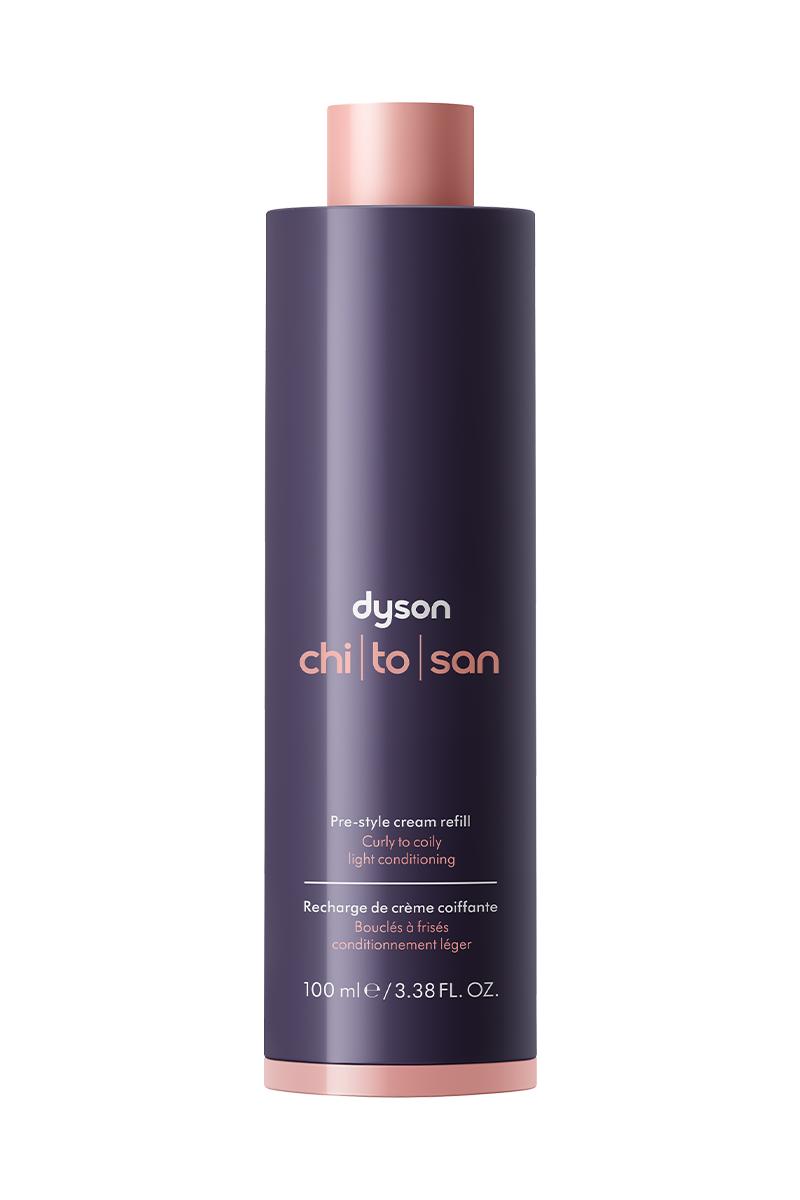 Ricarica della crema pre-styling Dyson Chitosan™ Per capelli ricci o molto ricci Formula leggera Single packshot of Dyson Chitosan Pre-style cream Straight to wavy light conditioning refill.